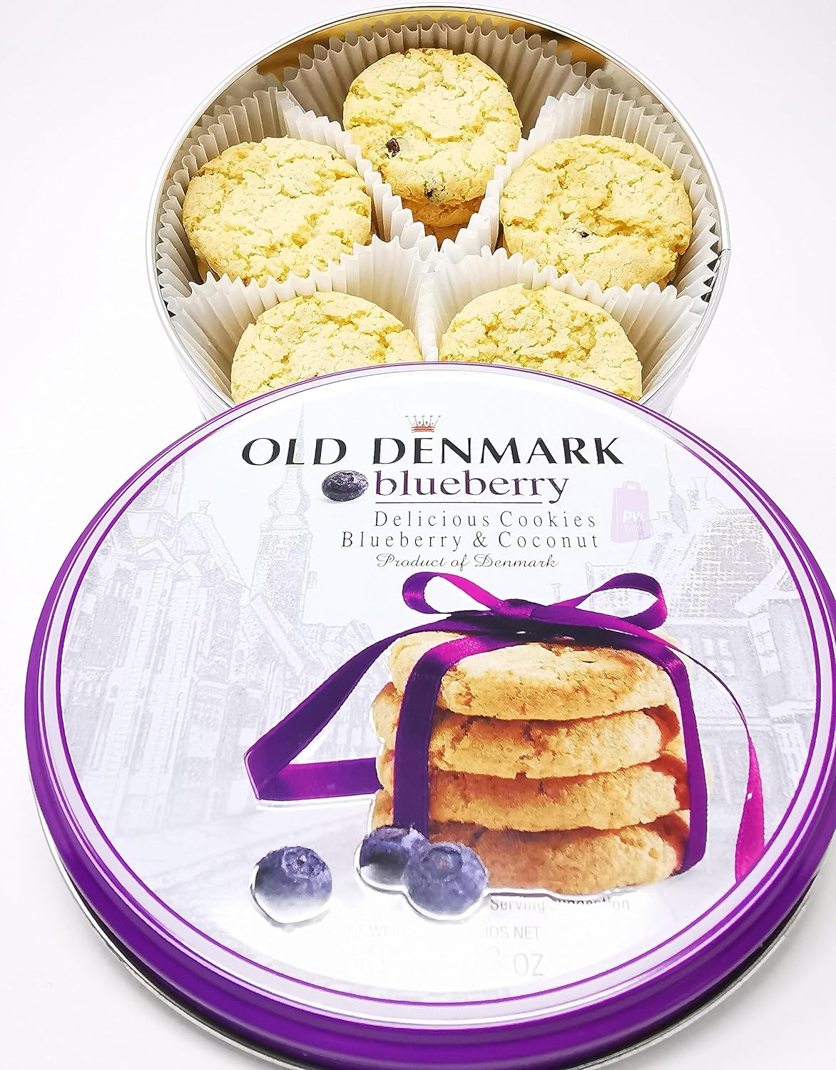 Old Denmark Blueberry & Coconut Cookies 150g - Traditional Biscuit Tin Gift for Women, Men & Kids-6