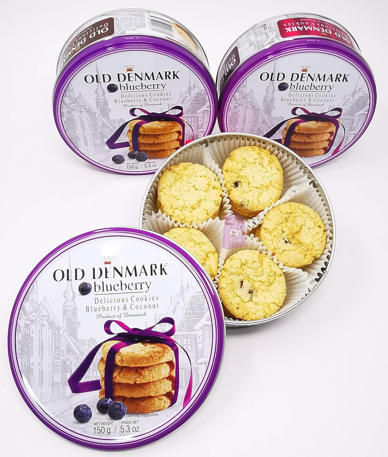 Old Denmark Blueberry & Coconut Cookies 150g - Traditional Biscuit Tin Gift for Women, Men & Kids-7