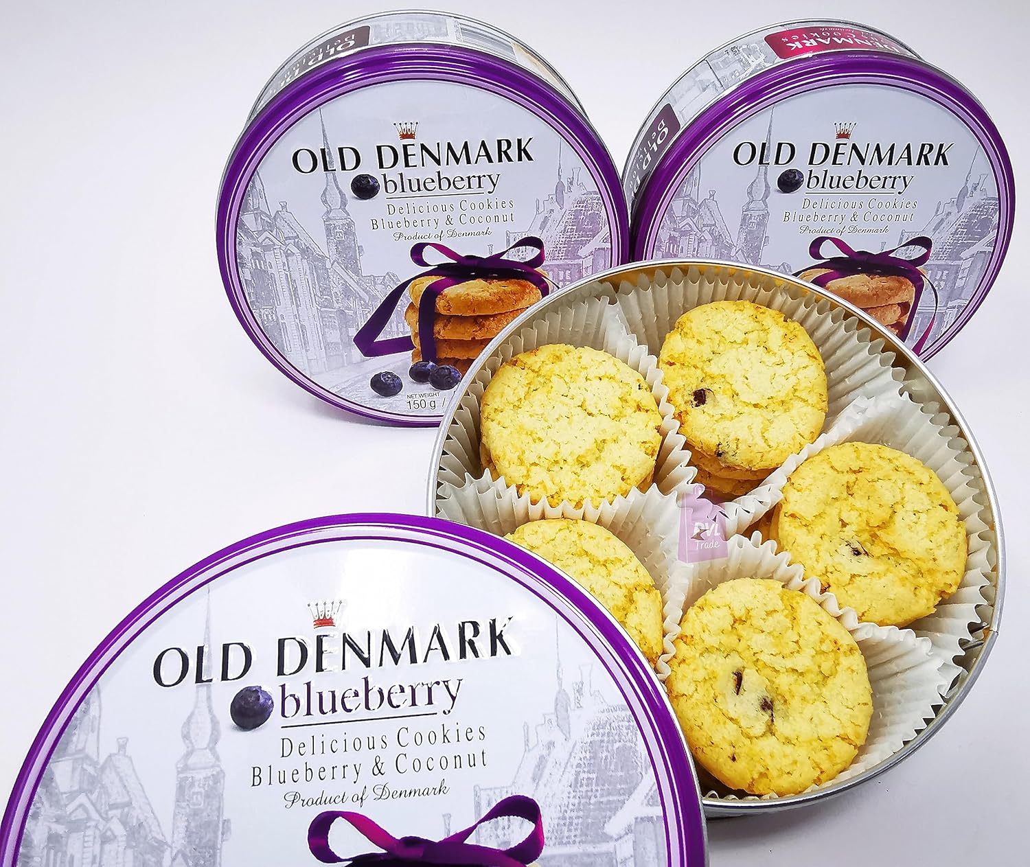 Old Denmark Blueberry & Coconut Cookies 150g - Traditional Biscuit Tin Gift for Women, Men & Kids-8