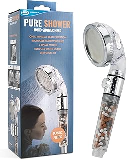 JML Pure Shower - Filtering Shower Head That Increases Pressure and Saves on Water (with Stop Button)