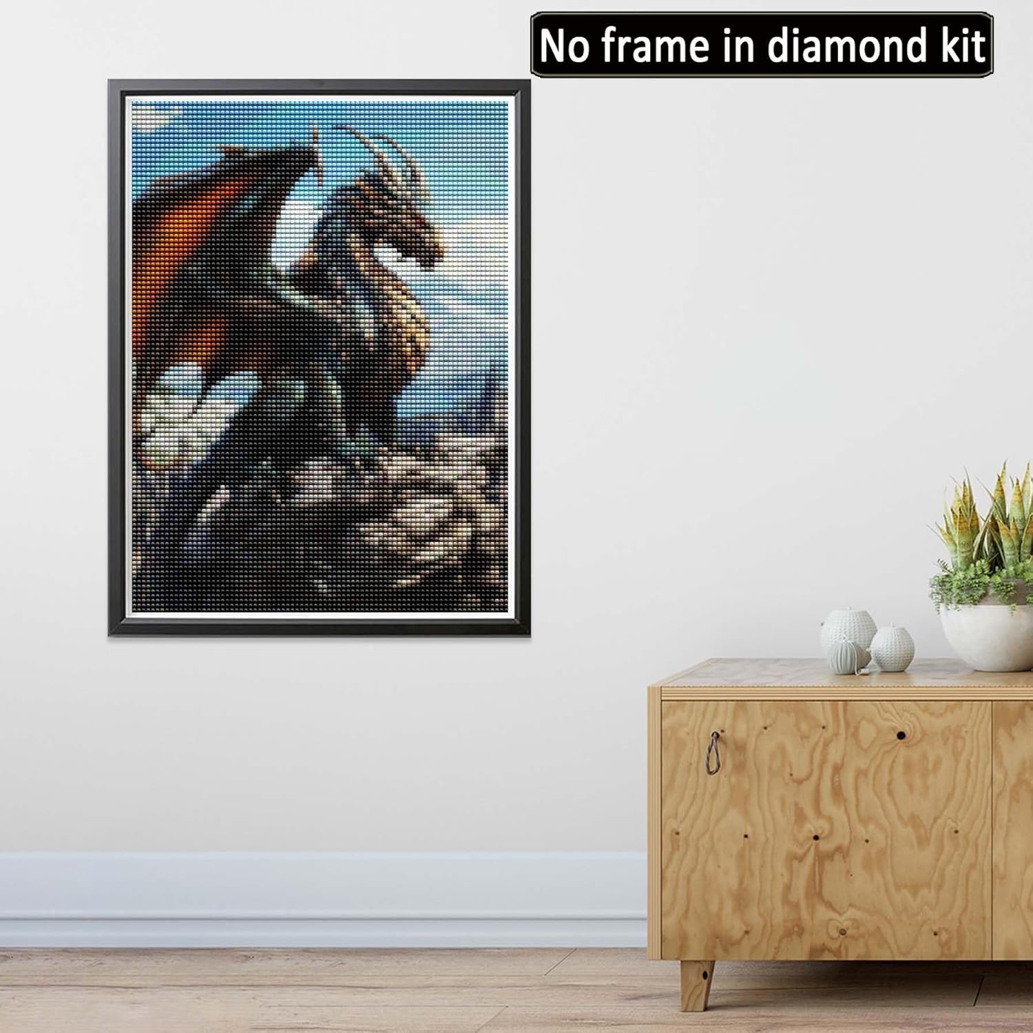 Diymood 5D Diamond Art Dragon Kit - DIY Diamond Painting Myths with Full Drill, Crystal Rhinestone Embroidery Cross Stitch Craft - Home Wall Decor - 12x16inch-1