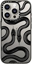 CASETiFY Compact Case for iPhone 15 Pro [2X Military Grade Drop Tested / 4ft Drop Protection] - Black Kingsnake - Clear Black