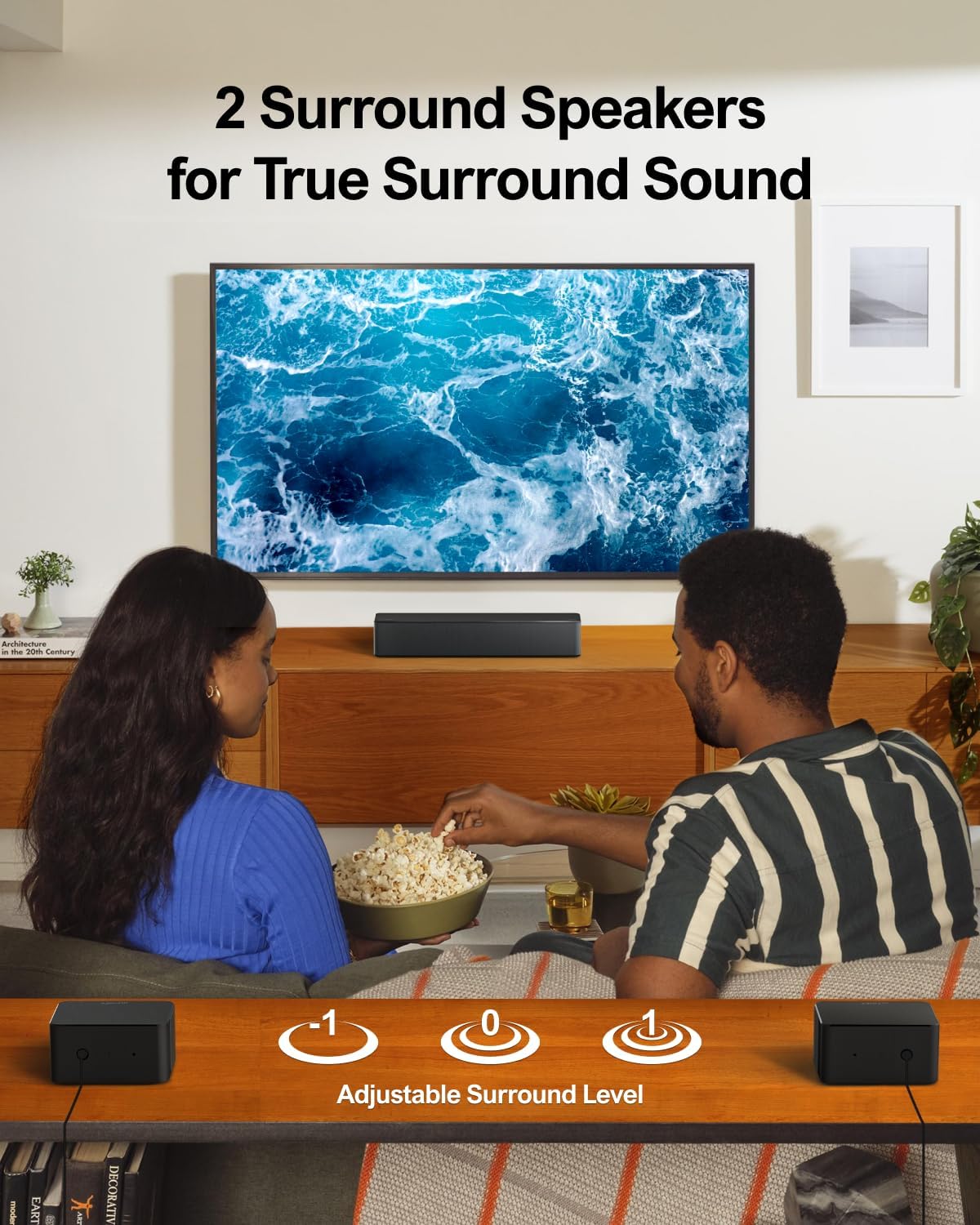 ULTIMEA 5.1 Soundbar Compatible with Dolby Atmos, 3D Surround Sound System Sound Bar for TV, TV Sound Bar with Wireless Subwoofer, Surround and Bass Adjustable Home Audio TV Speakers, Poseidon D60-2