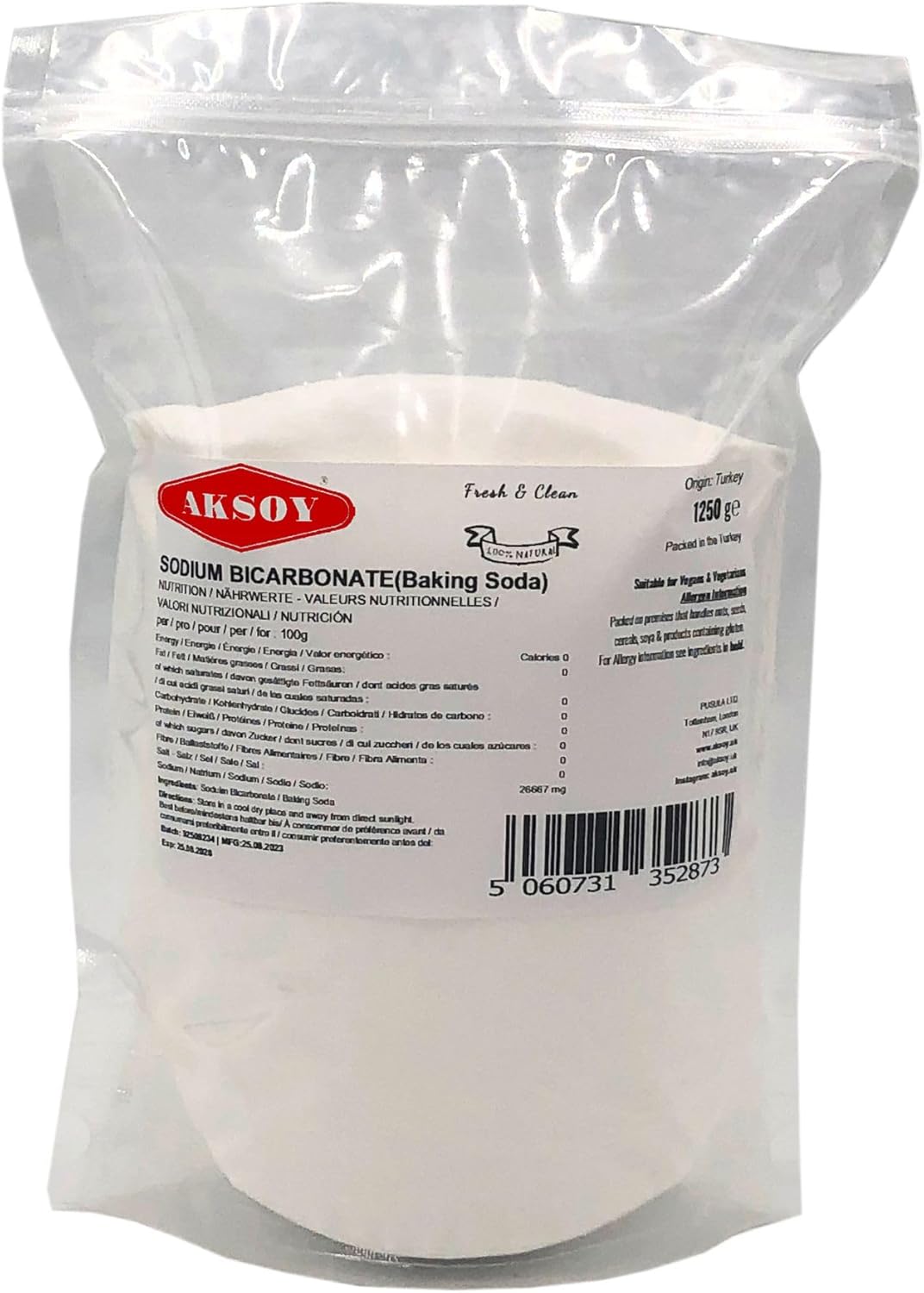 Aksoy Baking Soda 1250GR || Pure Sodium Bicarbonate Powder, Highest Purity, Food Grade, Pure Baking Soda For Cooking, Baking, Cleaning, & More!-0