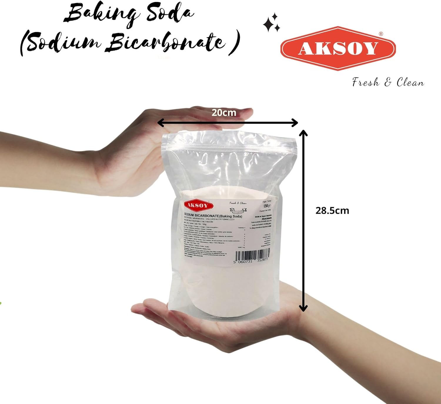 Aksoy Baking Soda 1250GR || Pure Sodium Bicarbonate Powder, Highest Purity, Food Grade, Pure Baking Soda For Cooking, Baking, Cleaning, & More!-1