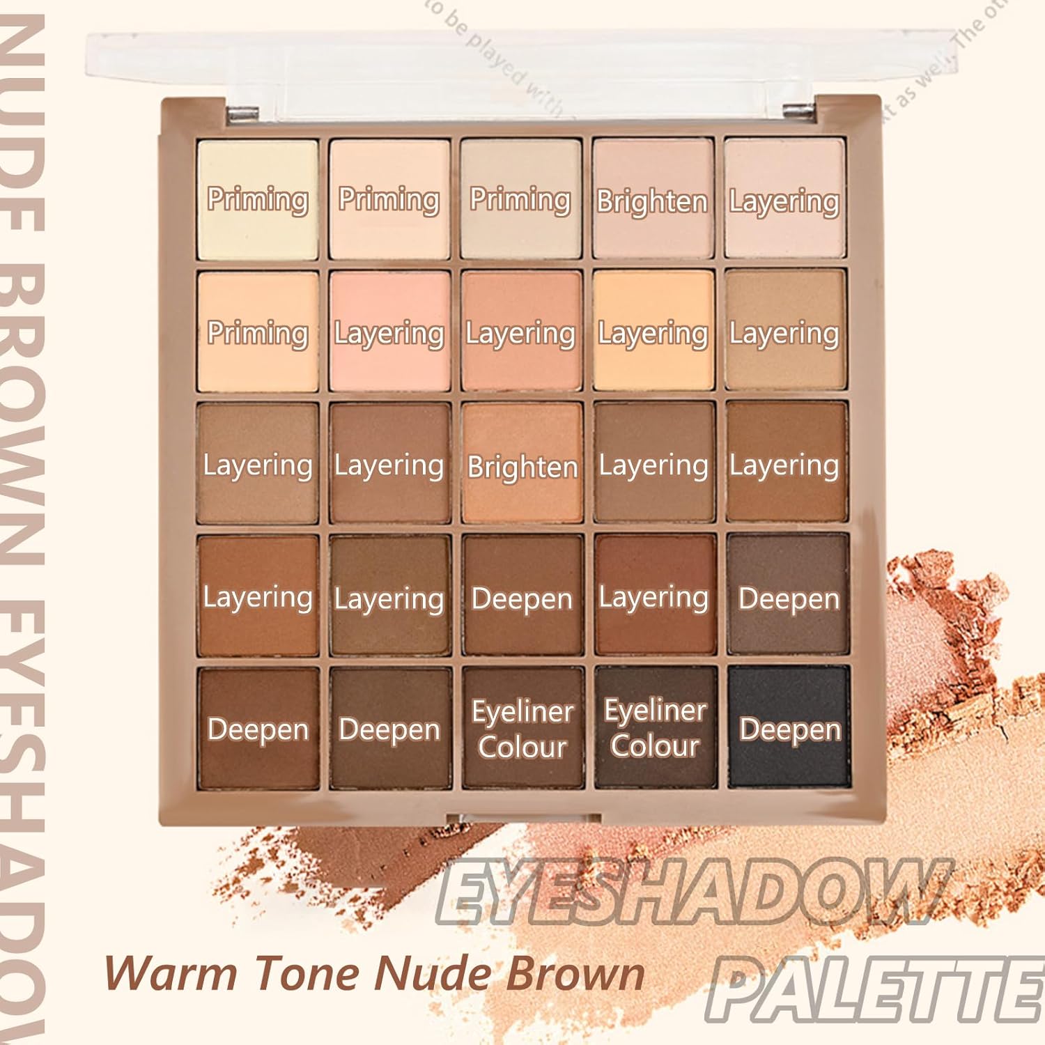 Eyeshadow Palette 25 Colours, Full Matte Nude Brown Eye Shadow Pallets For Women, Soft Smooth Powder Taupe Pink Brown Highly Pigmented Eye Shadows Palette, Suitable For Most People (04 Chocolate)-1