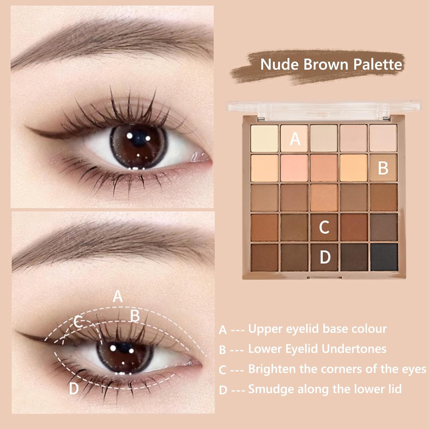 Eyeshadow Palette 25 Colours, Full Matte Nude Brown Eye Shadow Pallets For Women, Soft Smooth Powder Taupe Pink Brown Highly Pigmented Eye Shadows Palette, Suitable For Most People (04 Chocolate)-5