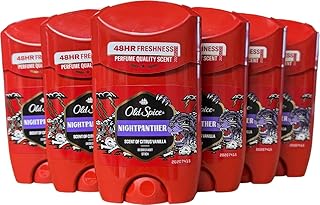 Old Spice Night Panther Deodorant Stick For Men 50 ml, 48H Fresh, 0% Aluminium Salts, Anti-White Marks and Yellow Stains x6