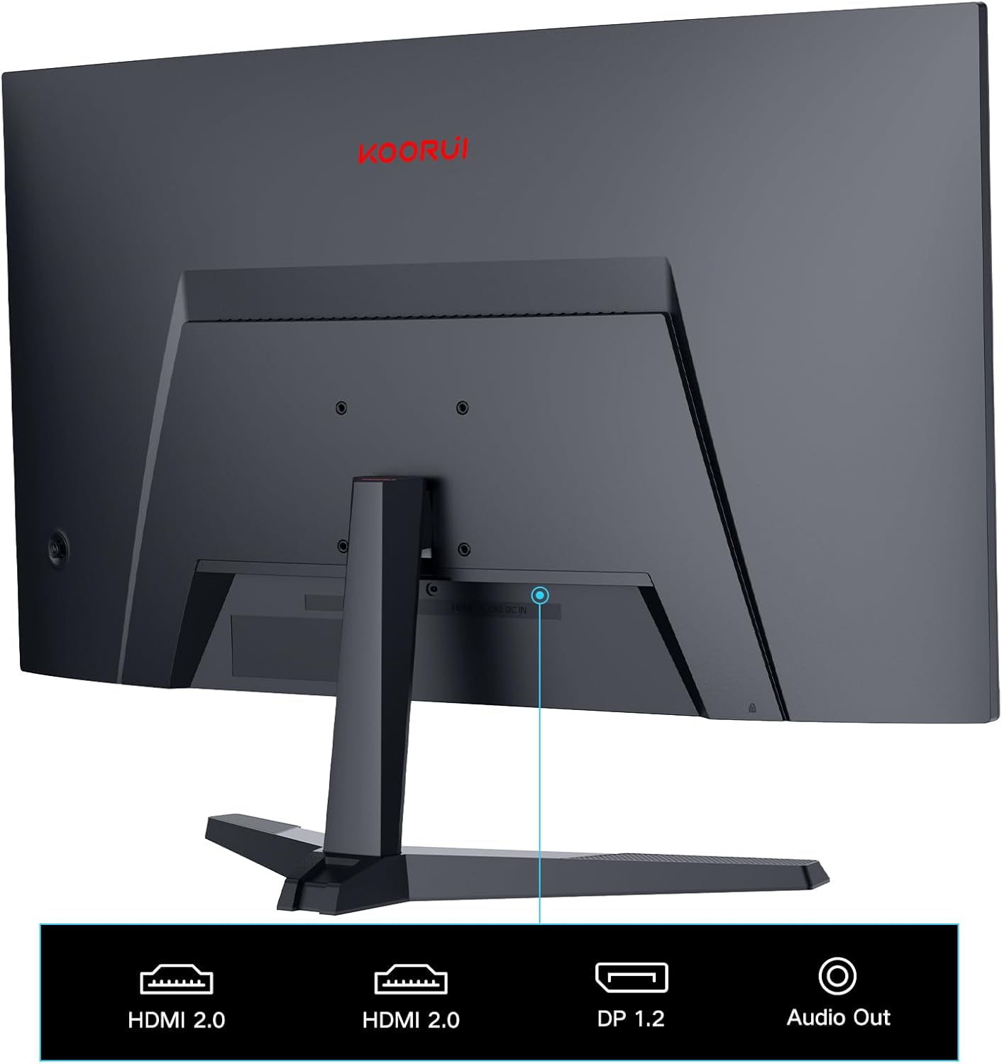 KOORUI 27 Inch Gaming Monitor, FHD 1080P Curved Monitor 180Hz VA 1ms 1500R PC Monitors with Adaptive Sync, HDMI X2 /DP, VESA Compatible, Tilt Adjustable, Eye Care-3