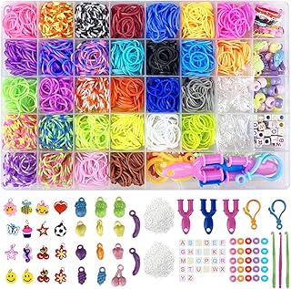 Jsdoin 2700+ Loom Bands Kit, 30 Colors Loom Rubber Bands with Clips Charms Beads and Other Accessories for DIY Friendship Bracelet Making Kits, Craft Kits, Best Halloween Christmas Birthday Gifts