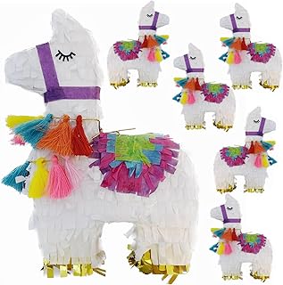 GIFTEXPRESS 6 Pack Mini Llama Pinatas for Birthday Party, Fiesta and Cinco De Mayo Decoration Pinata