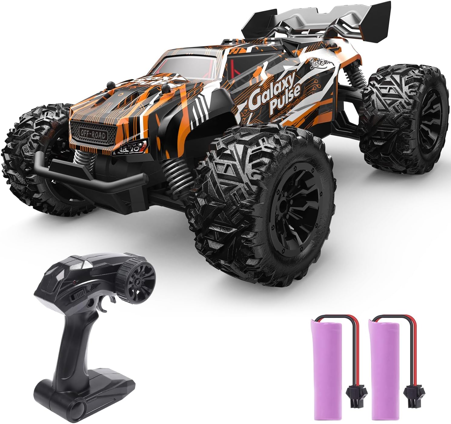 DEERC RC Car, Remote Control Monster Truck W/ 2 Batteries for 40 Min Play, All-Terrain 2.4GHz RTR Rock Crawler Toy Gift for Boys Girls Kids Beginners Orange-0