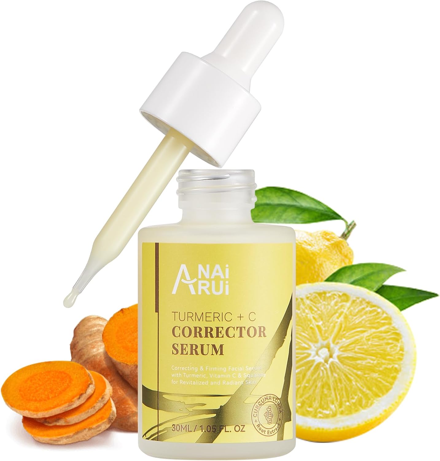 ANAiRUi Vitamin C Serum with Turmeric, Dark Spot Corrector Vitamin C + Turmeric Skincare Serum, Face Serum with Hyaluronic Acid, Niacinamide, Anti-Aging, Even Skin Tone 1.05 OZ-0