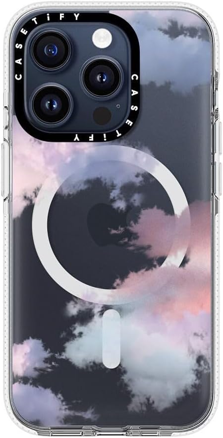 CASETiFY Clear Case for iPhone 15 Pro [Not Yellowing / 6.6ft Drop Protection/Compatible with Magsafe] - Clouds - Clear-1