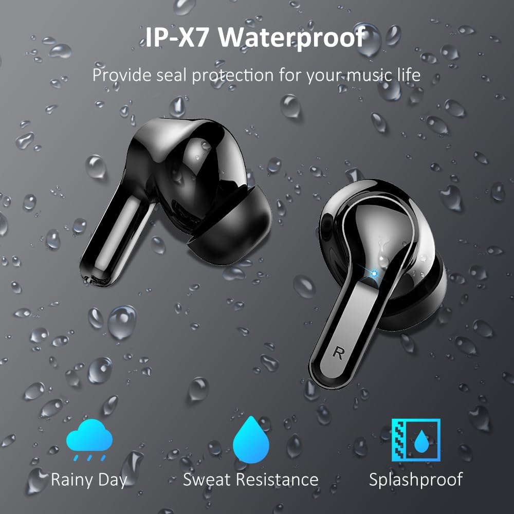 Wireless Earbuds, Wireless Headphones Bluetooth 5.3 Headphones with 4 ENC Mic, NEW 40H Bluetooth Earphones in Ear Deep Bass Noise Cancelling Bluetooth Earbuds Mini Ear Buds IP7 Waterproof LED Display-7