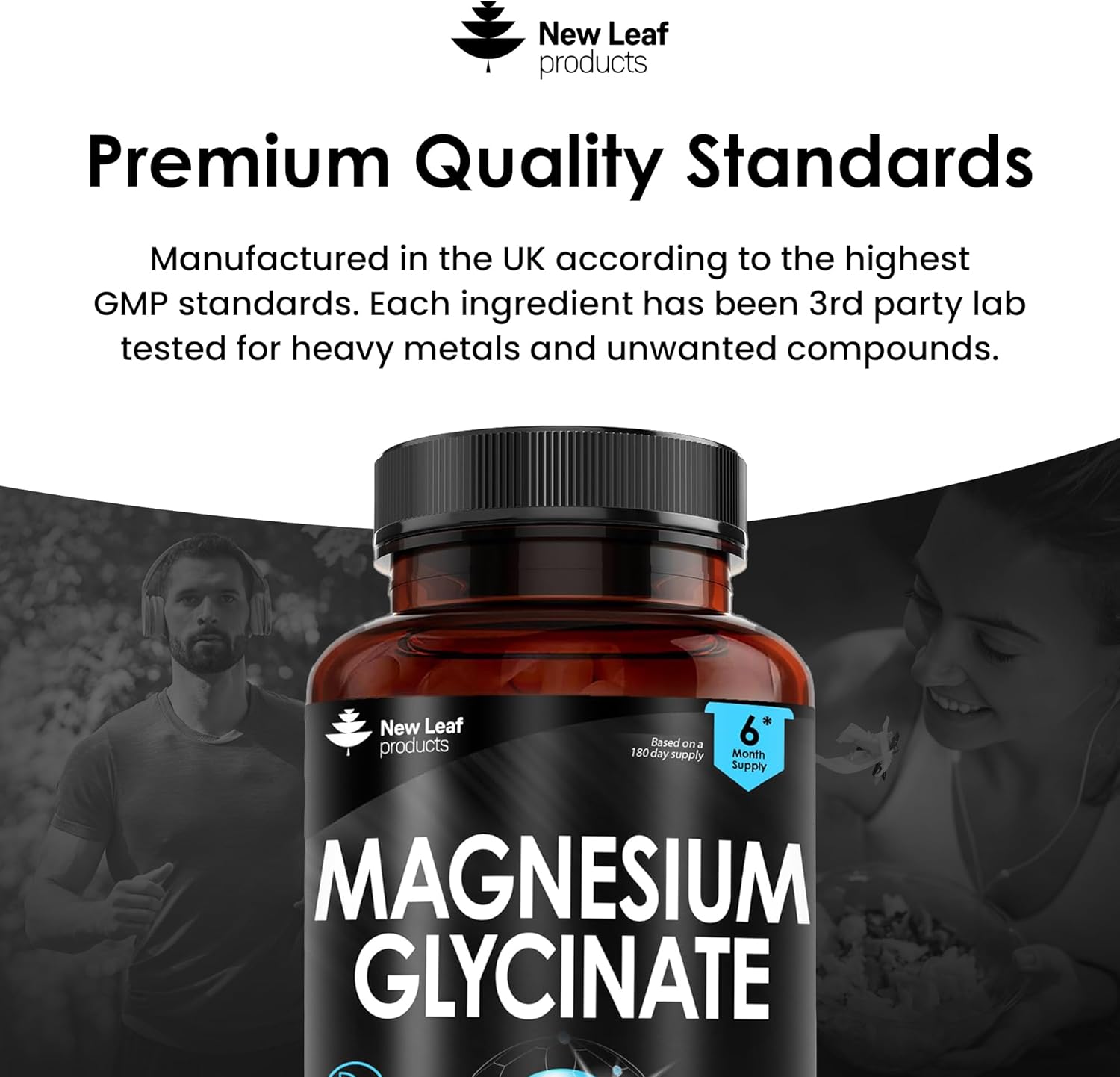 Magnesium Glycinate - 360 High Strength Capsules Pure Magnesium - 1040mg of Magnesium Providing 208mg Elemental Magnesium Per Serving -Magnesium Supplements – Bones, Muscle Health, Vegan, UK Made-4