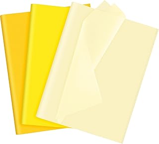 NEBURORA Assorted Yellow Tissue Paper Set 60 Sheets Gift Wrap Paper Art Paper Crafts 3 Yellow Colors for Sunflower Theme Party Decorations DIY Wedding Fall Thanksgiving Holiday Gift Packing