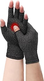 YOGINGO Fingerless Gloves for Women&Men - Compression Gloves for Arthritis - Providing Warmth and Compression to Promote Healing - Relieve Arthritis Pain, Breathable Fabric Comfortable Fit(S, Grey)