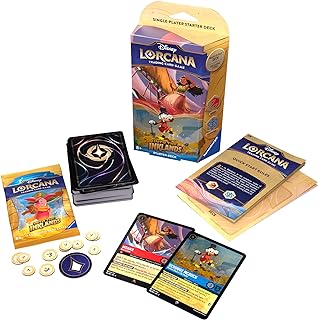 Ravensburger 11098278 Disney Lorcana: Die Tintenlande - Starter Deck Rubin und Saphir Aladdin Trading Card Game: Set 3 B, Ruby, Sapphire