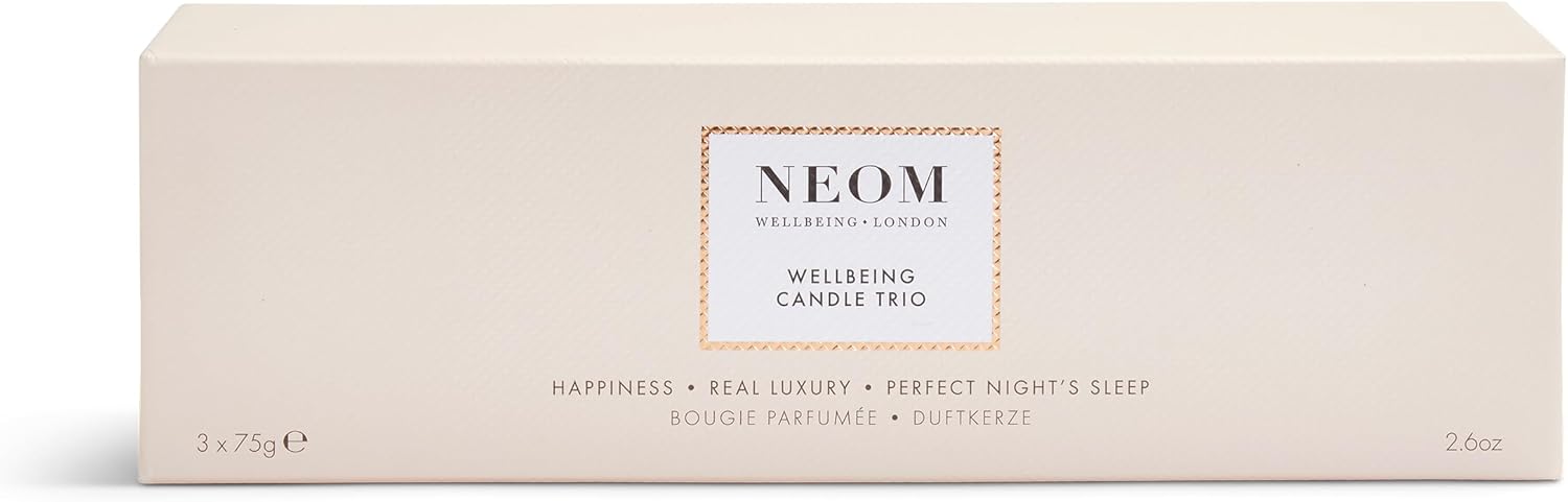 NEOM- Wellbeing Candle Trio Gift Set | Pefect Night's Sleep, Real Luxury & Happiness Travel Candle | Essential Oil Blend…-3