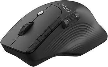 DeLUX Wireless Mouse with Side Wheel, One Click Back to Office Button, Ergonomic Mouse with Non-Slip Thumb Rest, Ultra-Fast Scroll, 1600 DPI 7 Buttons (M913GX)