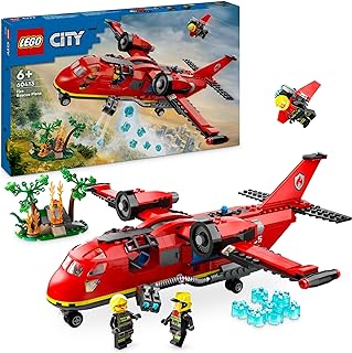 LEGO City Fire Rescue Plane Toy for 6 Plus Year Old Boys, Girls and Kids Who Love Imaginative Play, Airplane Emergency Vehicle Playset Includes 3 Minifigures, Birthday Gift Idea 60413