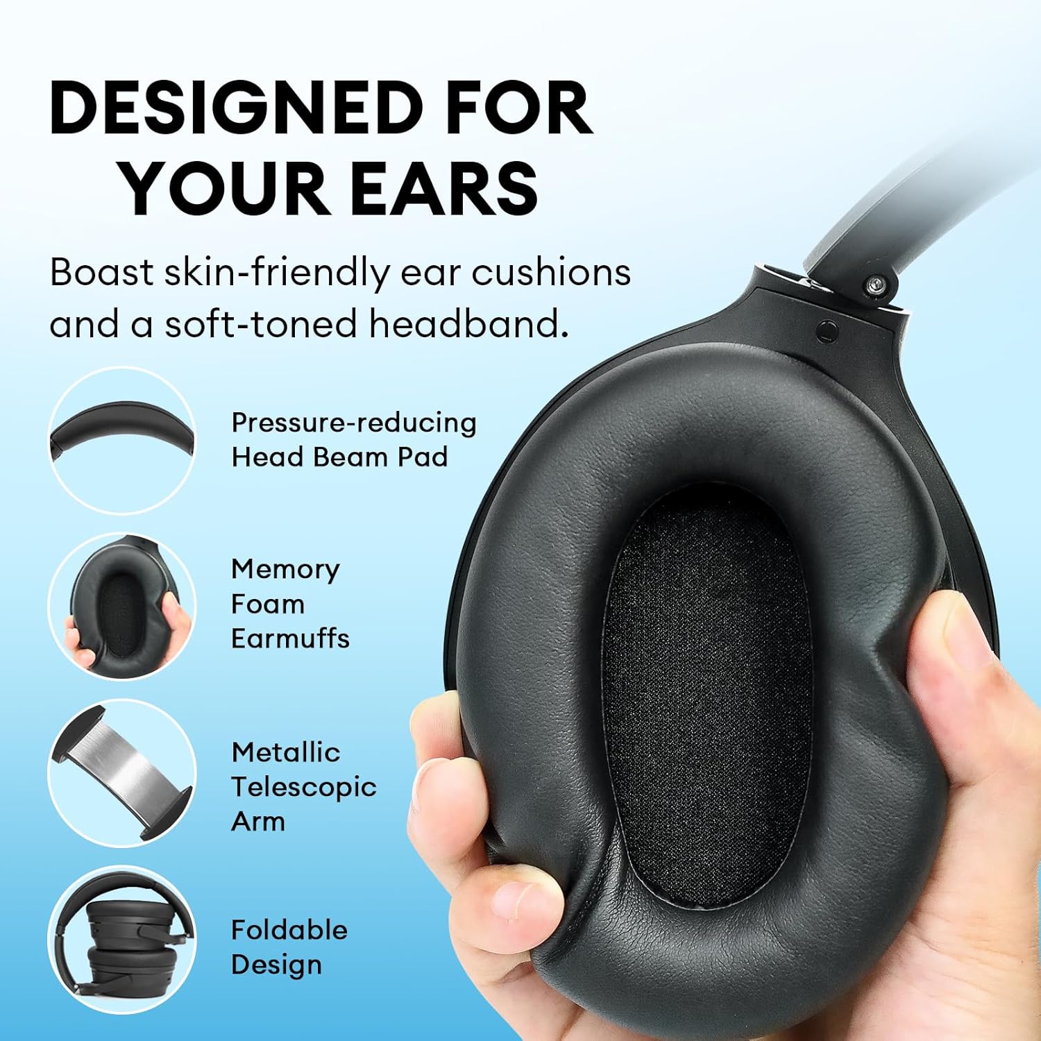 Edifier WH700NB Active Noise Cancelling Headphones - 68H Playtime - AI Call Noise Cancellation - Dual Device Connection - Lightweight & Foldable Design - Fast Charge - Bluetooth 5.3 - Black-5