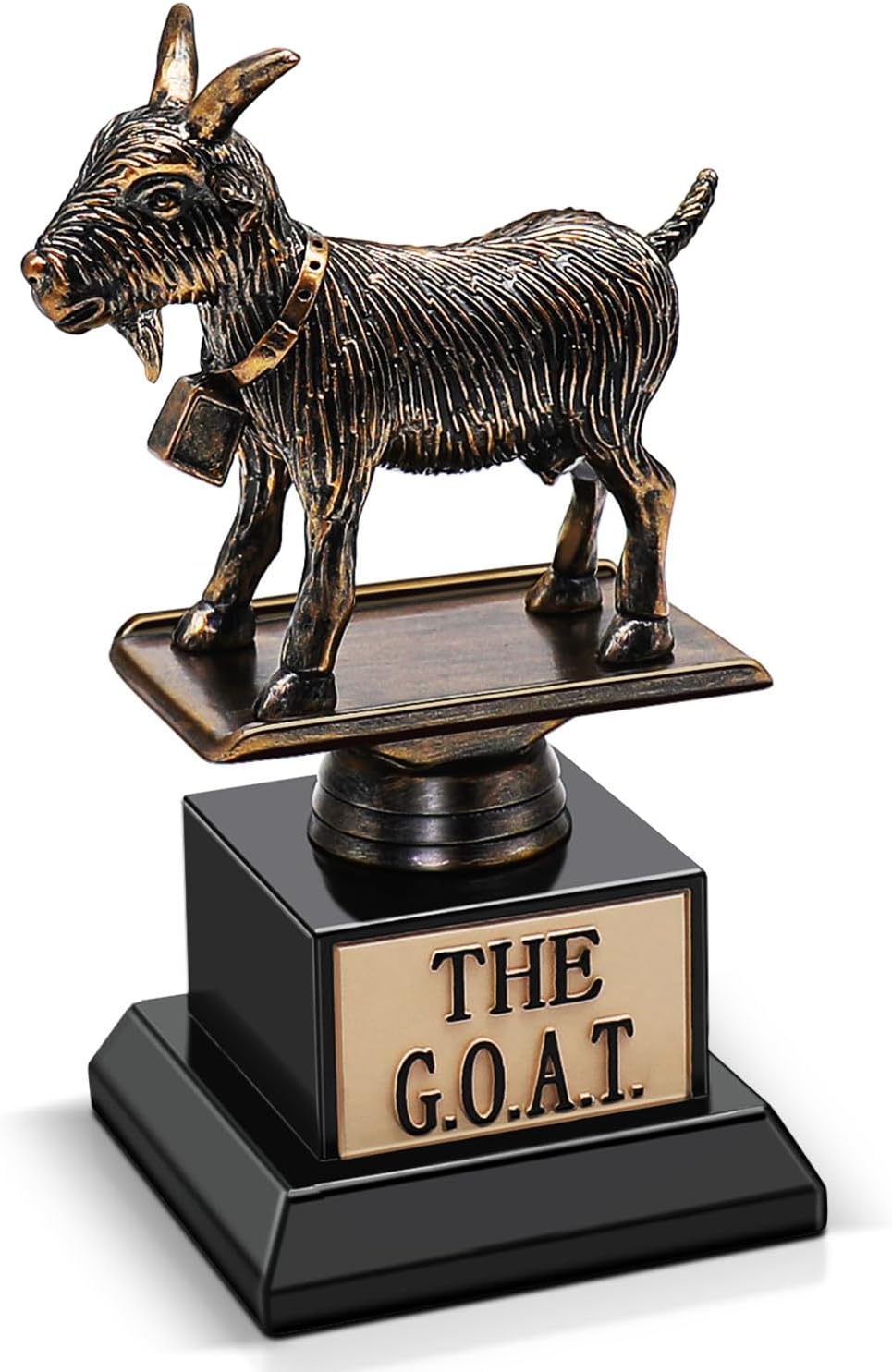 Flexzion The Goat Trophy Award - Greatest of All Time Funny Trophy for Adults, Engraved Plate with Statue, Unique Recognition Gift Plaque for Fantasy Sports, Employee, Teacher, Boss, Friend, & More-0