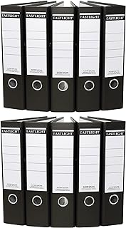 Eastlight A4 Lever Arch Files Black & White Pack of 10