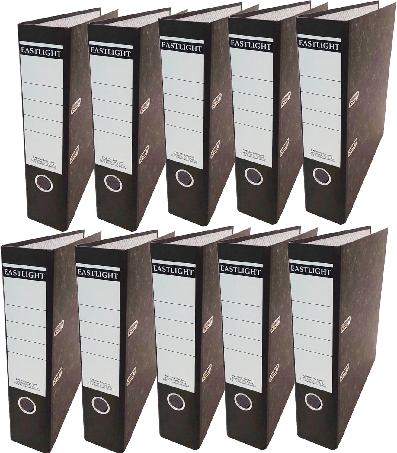 Eastlight A4 Lever Arch Files Black & White Pack of 10-6