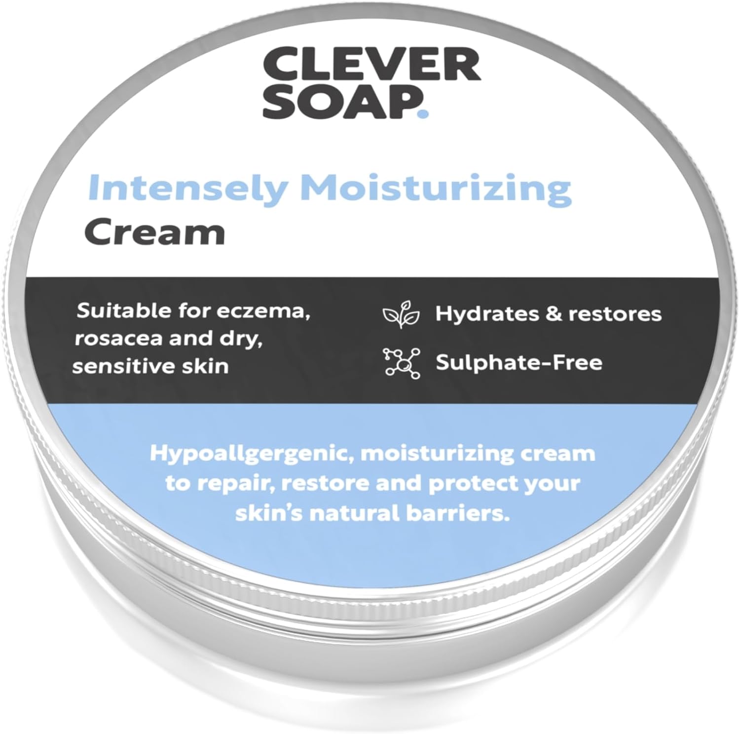 Clever Soap Intensely Moisturising Hand, Face & Body Cream - Suitable For Eczema, Rosacea & Rough, Dry, Sensitive Skin - Gentle, Hydrating Emollient - Fragrance-free, Hypoallergenic Care & Relief-0