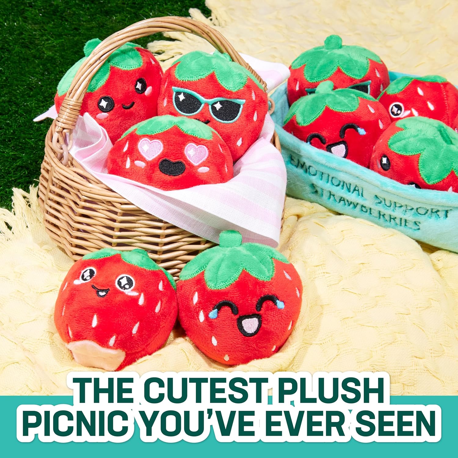 WHAT DO YOU MEME? Emotional Support Strawberries - The Original Viral Cuddly Plush Comfort Food, Unique Gift for Valentine's Day, Birthdays, Christmas, Friendship & Anniversary's-3