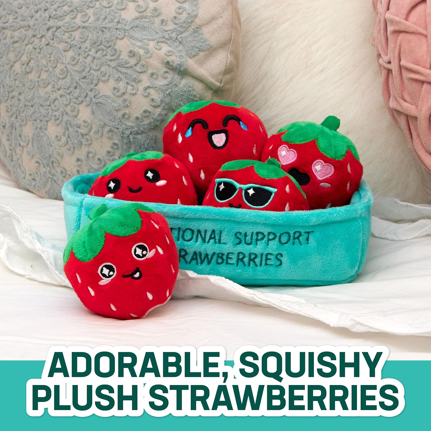 WHAT DO YOU MEME? Emotional Support Strawberries - The Original Viral Cuddly Plush Comfort Food, Unique Gift for Valentine's Day, Birthdays, Christmas, Friendship & Anniversary's-4