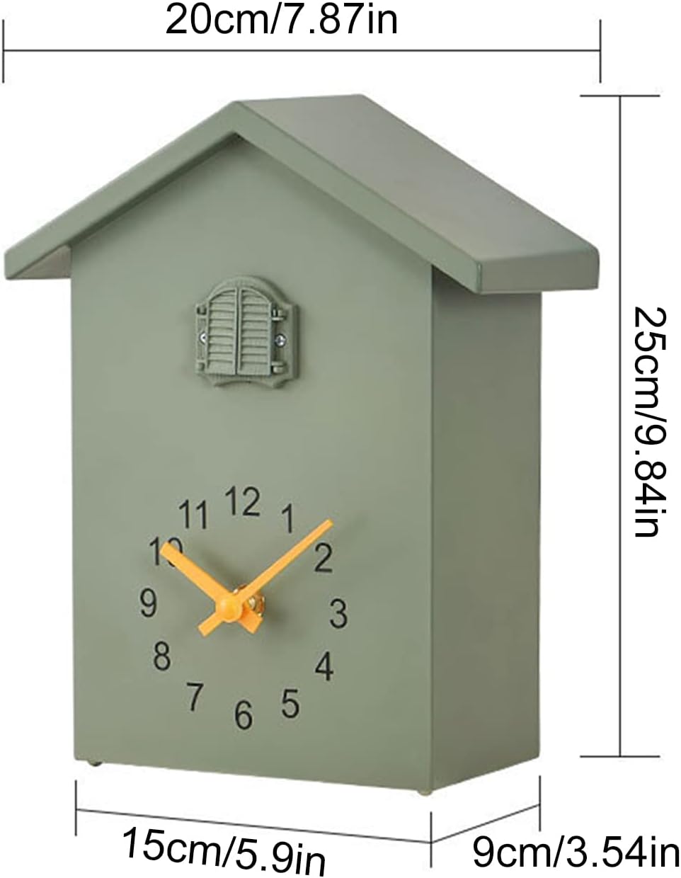 LZLUCKCOME Cuckoo Clock, Modern Cuckoo Clock with Pendulum, Pendulum Clock, Wall Clock, Modern Black Forest Clock, with Night Sleep Function, Bird Singing, Bird Voice (Green)-2