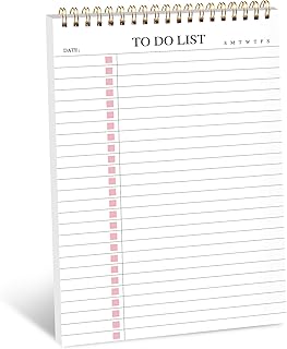 To Do List Pad - Daily Planner Notepad Undated 52 Sheets Tear Off, 6.5" x 9.8" Planning Pad Check List Productivity Notepad for Work, Office, School Supplies