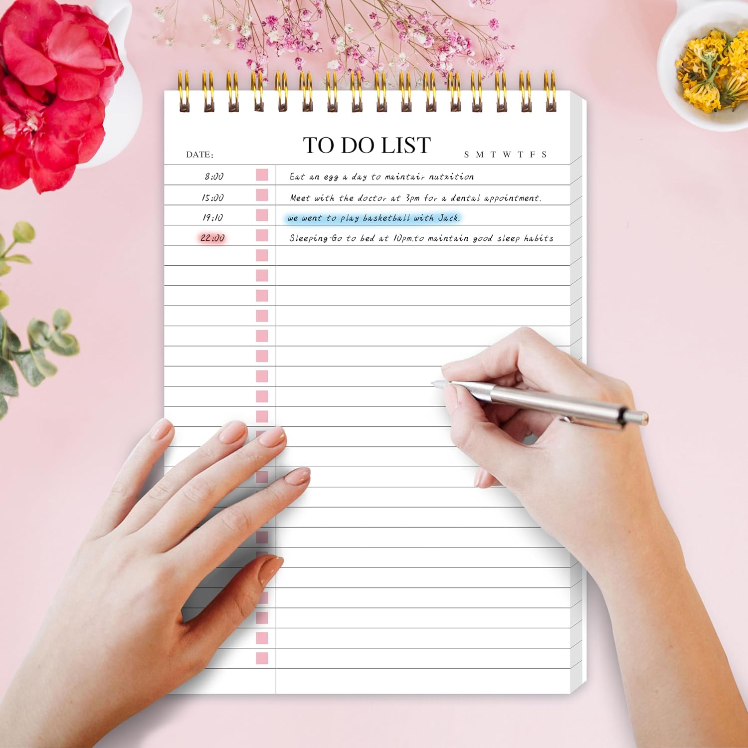 To Do List Pad - Daily Planner Notepad Undated 52 Sheets Tear Off, 6.5" x 9.8" Planning Pad Check List Productivity Notepad for Work, Office, School Supplies-3