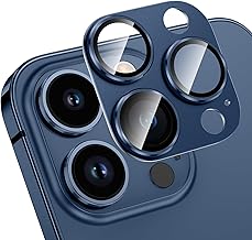 HWeggo for iPhone 15 Pro/iPhone 15 Pro Max Camera Lens Protector,9H Tempered Glass Camera Cover,All-in-one Aluminum Alloy Metal,Anti-Scratch Matte Case Friendly(Blue)