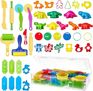 Lictin Playdough Tools and Cutters, 44 Pcs Play Dough Tools Playdough Sets for Kids Toddlers, Play Dough Sets for Toddlers Girls Boys with Storage Box