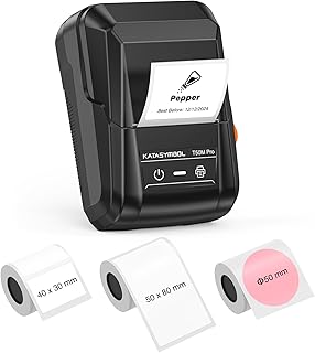 SUPVAN T50M Pro Bluetooth Label Maker Machine with 3 Tapes, Wide Waterproof Label, Versatile App with 40 Fonts and 450+ Icons, Inkless Labeler for Home, Kitchen, School, Office Organization, Black