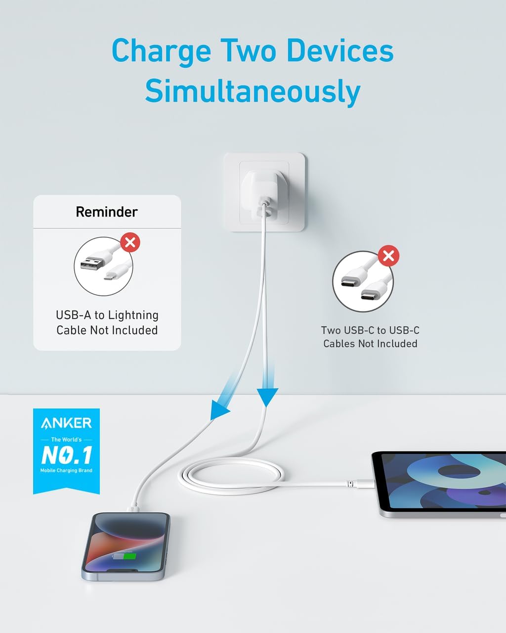 Anker USB C Plug, iPhone Charger, 2-Pack 20W Dual Port USB Fast Wall Charger, USB C Charger Block for iPhone 16/16 Pro/16 Pro Max/15/14/13/12, iPad Pro, AirPods, and More (Cable Not Included)-1