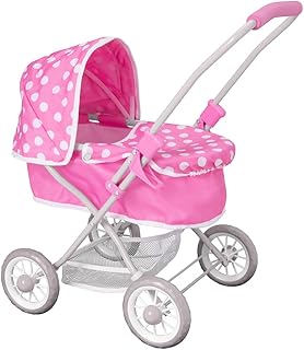 Dolly Tots Cutie Pram | Childrens Pushchair With Removable Apron & Adjustable Hood | Lightweight Folding Travel System With Matching Bag | Under-seat Shopping Basket Storage Travel System | 3+