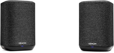 Denon Home 150 Wireless Speakers Double Pack, Smart Speaker with Bluetooth, WiFi, Works With AirPlay 2, Google Assistant/Siri/Features Alexa Built-In, HEOS Built-in for Multiroom - Black