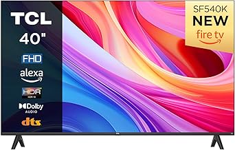 TCL 40SF540K 40-inch FHD Smart Television - HDR & HLG-Dolby Audio-DTS Virtual X/DTS-HD-Metal Bezel-less-Dual-band Wifi 5-with Fire OS 7 system