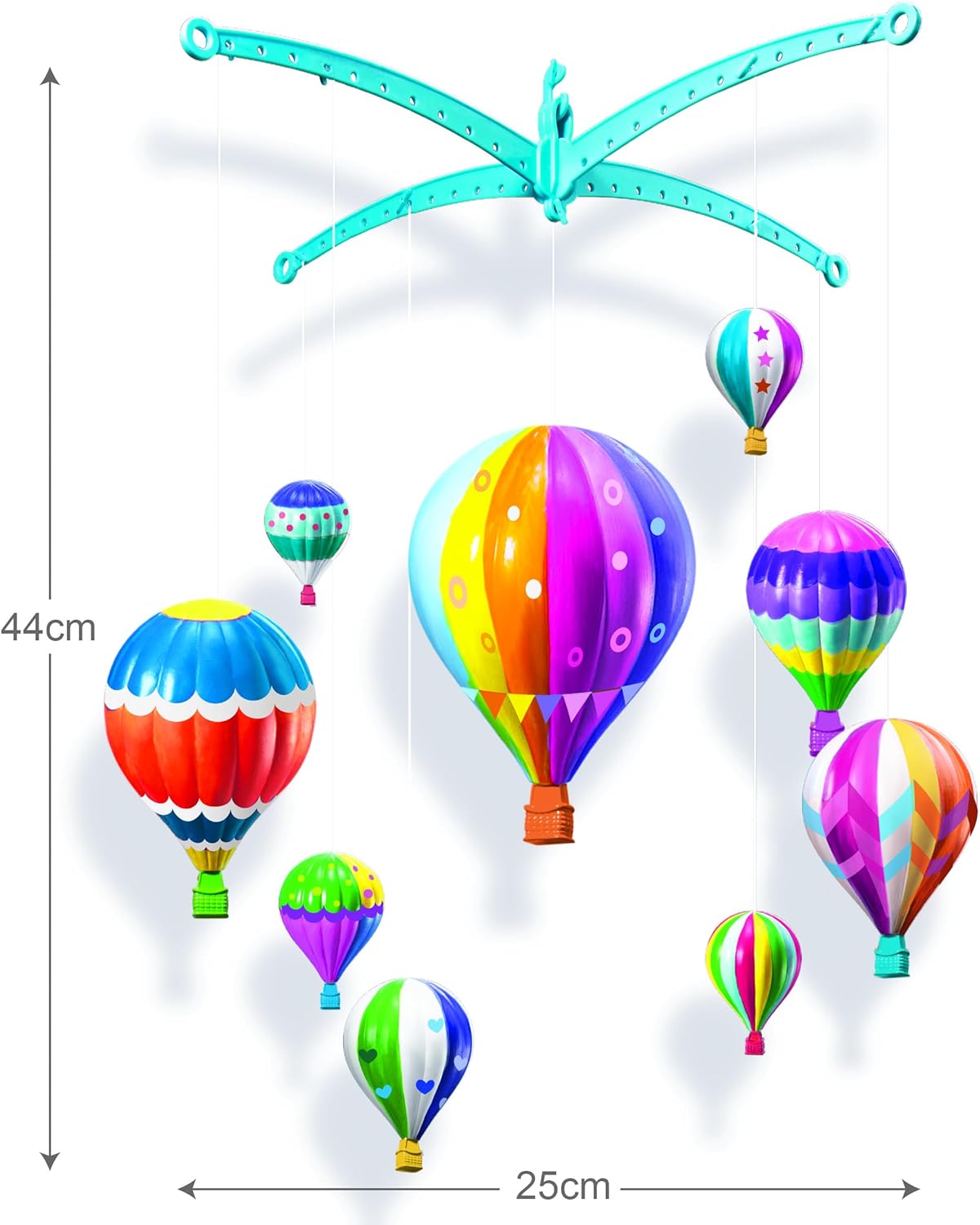 4M Hot Air Balloons Mobile, Paint Your Own Mobile, Arts and Crafts Kit to Complete Hot Air Balloons Room Decoration, Boys and Girls Ages 5+-6