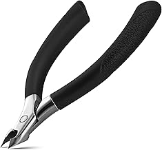 FVION Cuticle Trimmer – Professional Cuticle Nippers, Rubber Coated Handle Manicure Tools – Stainless Steel Cuticle Cutter for Nails (5mm), Black