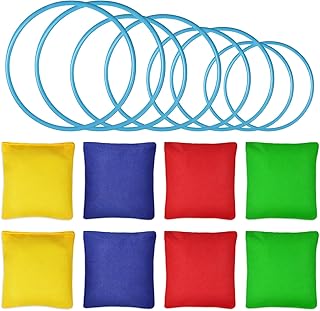 Flintronic 10 Pieces Bean Bags, Colorful Bean Bags, Mini Cornhole for Fun Sports Outdoor Family Games Kids Toys Hand Toss Games Boys Girls Party Games