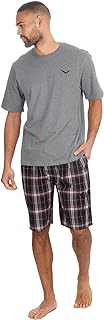 INSIGNIA Mens Pyjamas Set Short Sleeve T-Shirt Top & Woven Shorts Pants