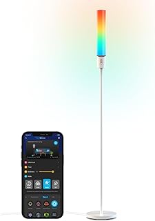 Govee RGBIC LED Floor Lamp, Cylinder Corner Lamp with Wi-Fi App Control, Smart Lamp with 64+ Scenes, DIY Mode, Music Sync, 1500 Lumens Modern Lamp for Bedroom, Living Room, Playroom