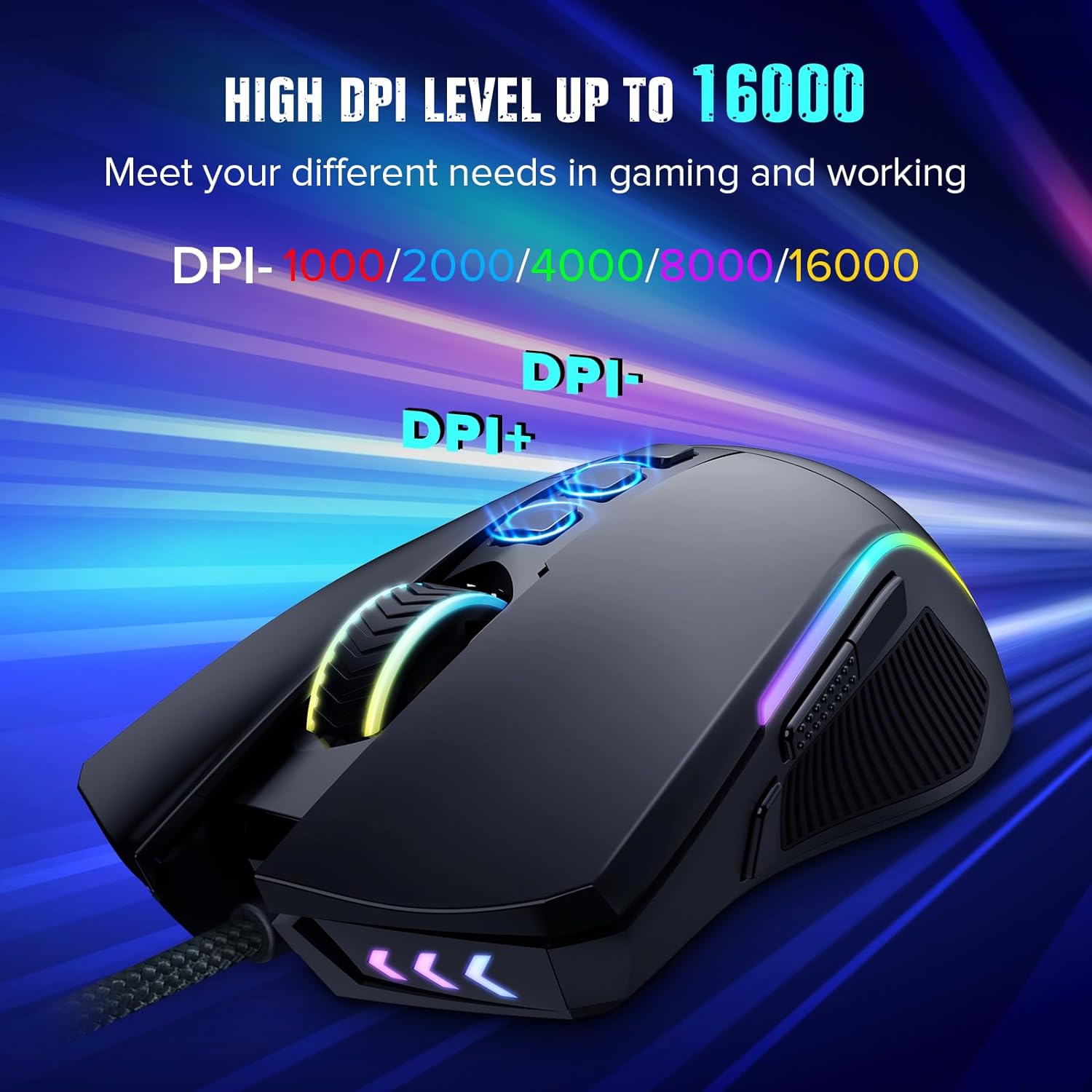 Redragon Gaming Mouse, Wired Gaming Mouse Up to 16,000 DPI Opitacl Sensor, Mouse with Fire Button, Macro Editing, Mouse Gaming with 9 Programmable Buttons & 9 Backlit Modes for FPS/Windows/PC/Mac-2