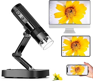 USB Digital Microscope, MatataStudio M2C WiFi Wireless Microscope 50X-1000X 1080P HD Portable Handheld Microscope with Adjustable Stand, 8*LED, Pocket Microscope for iPhone iPad PC Adults Kids